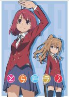 Toradora อะนิเมะมังงะเลือกได้12สไตล์โปสเตอร์ผ้าไหมพิมพ์ภาพศิลปะขนาด24X36นิ้ว69F 0726