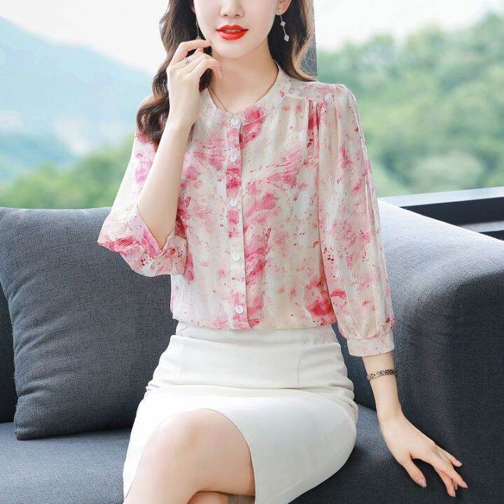 Hoa Nát Áo Cánh Vải Voan Áo Sơ Mi Nữ Tay Lỡ 2023 Áo Mới Mùa Hè Ngoại Quốc  Thời Trang Kiểu Dáng Rộng Bụng Xu Hướng | Lazada.Vn