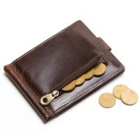 New Mens Wallets Leather Short Business Zipper Coin Purse Clips Card Holders Classic Base Fashion Cowhide Dollar Wallet