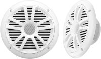 BOSS Audio Systems MR6W 180 Watt Per Pair, 6.5 Inch, Full Range, 2 Way Weatherproof Marine Speakers Sold in Pairs, White 6.5" White 180W