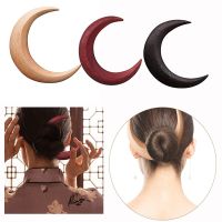 Moon Crescent Shaped Hair Clip Hair Forks Ramadan Hair Decorate Barrettes Fashion Wooden Women Girl Hairpin Hair Accessories