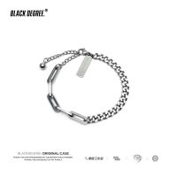 BLACKDEGREE × Blackness SS21รูปแบบการเย็บป่าฮิปฮอปเครื่องประดับข้อมือไทเทเนียมสร้อยข้อมือเหล็กไม่ซีดจาง