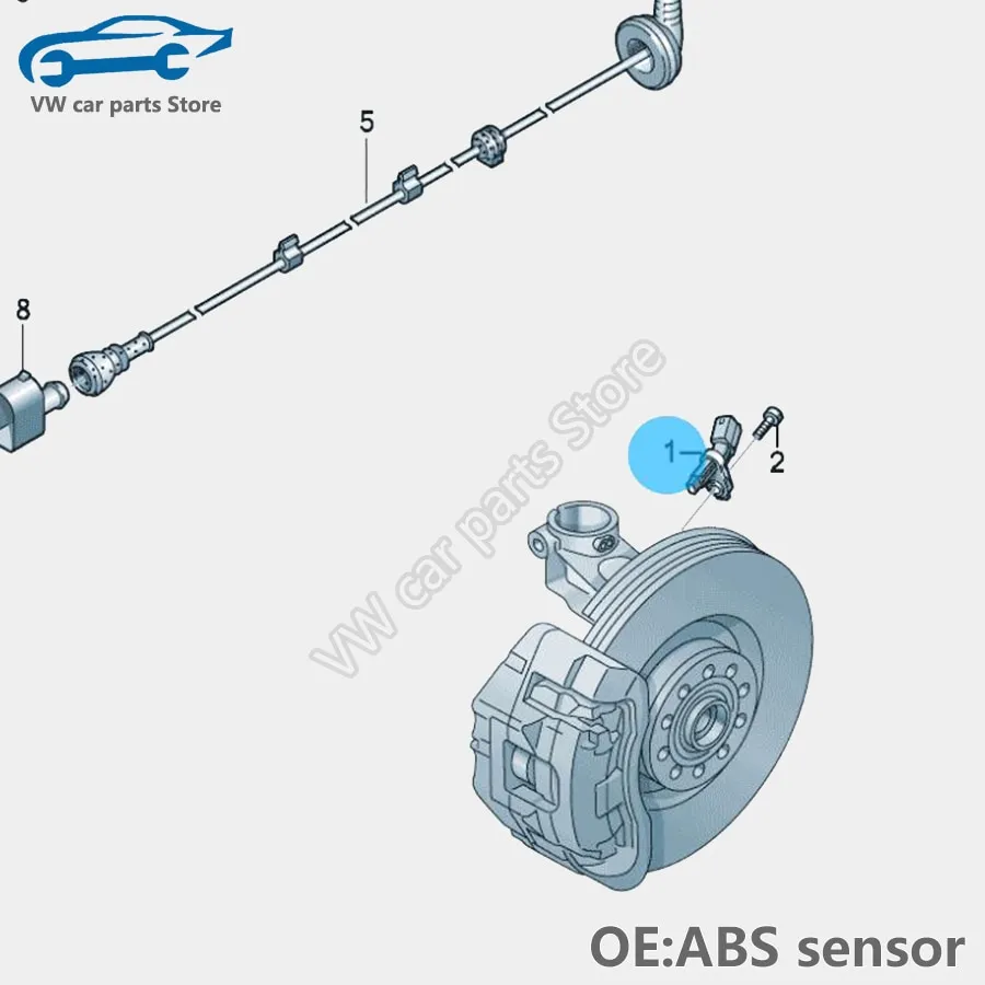 4Pcs ABS Wheel Speed Sensor For VW Polo 6R 6C 9N AUDI A2 A1  WHT003862,WHT003863