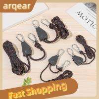 ARQEAR529453 2/2 4/3.6เมตรอุปกรณ์ตั้งแคมป์ยกไฟคงหัวเข็มขัดรอกไม้แขวนเสื้อล้อเลื่อนปรับความตึงอุปกรณ์ที่ใช้ยึดเชือกได้