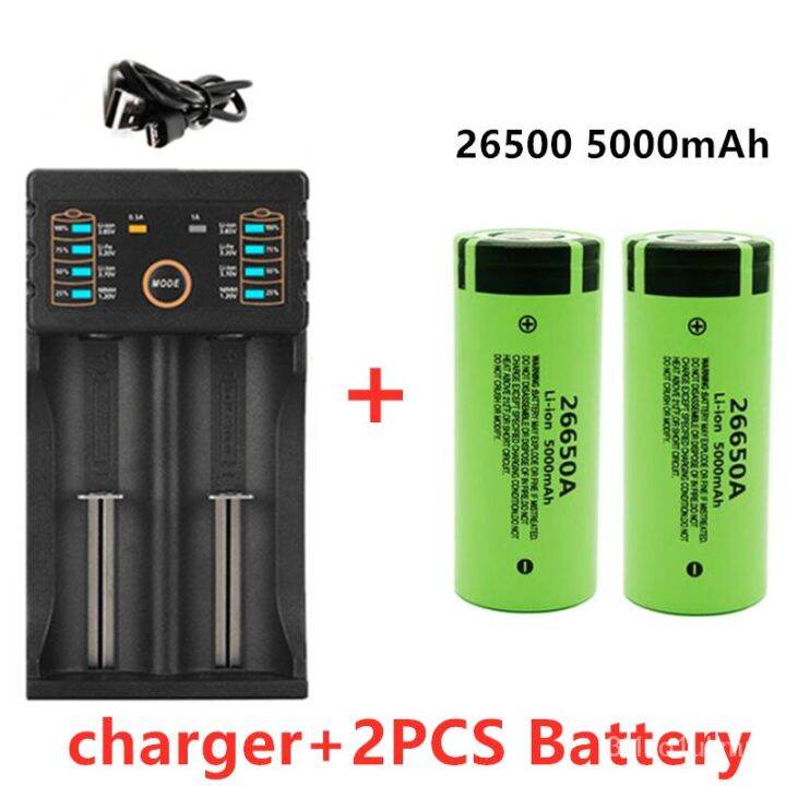 Panasonic 26650 Battery 5000mAh 3.7V 50A Li-ion Rechargeable Battery ...