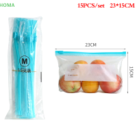 ?【Lowest price】HOMA 20pcs ห่อพลาสติกบรรจุภัณฑ์ถุงอาหารถุงเก็บอาหารสามารถนำกลับมาใช้ใหม่ได้แซนวิชถุงปิดผนึกครัวตู้เย็นถนอมอาหาร