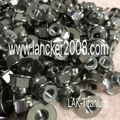 LAK-Titanium Hexagon Flanged Nylon Insert Locking Nut M5 M8 M10 Gr5