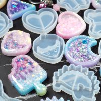 Shake Ice Cream Charm Silicone Mold Drippy Popsicle Resin Mold Star Bear Key Chain Mold Kawaii Craft UV Resin Supplies 1pc