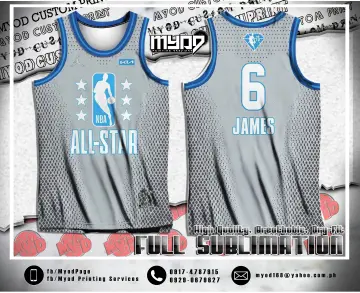 2023 NBA All Star Blue 6#JAMES Hot Pressed Jersey