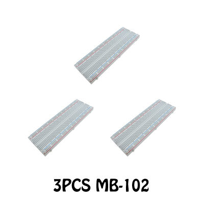 3ชิ้น MB102 CMB-102 DIY ทดสอบการพัฒนาคุณภาพสูง Breadboard 830จุด Solderless PCB Breadboard