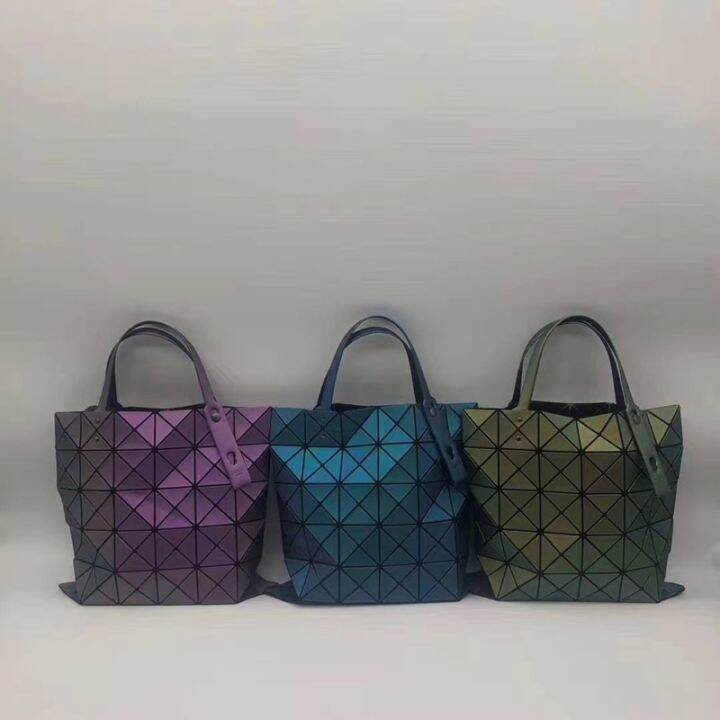 โปรโมชั่นเวลา-จำกัด-issey-miyake-bao-bao-with-anti-fake-mark-magic-chameleon-color-6-6-tote-bag-shoulder-bag-100-original