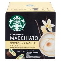 Starbucks Macchiato Madagascar Vanilla Coffee Pod by Dolce Gusto (UK Imported) สตาร์บัค มัคคิอาโต้ วานิลลา มาดากัสการ์ กาแฟคั่วบด (16g. x 6capsules + 5.5g. x 6capsules)