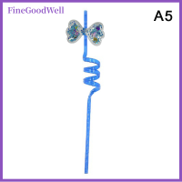 FineGoodWell หลอดดูดน้ำใช้ใหม่ได้การ์ตูนสุดสร้างสรรค์น่ารักฟลามิงโกนอเมอร์เมดฟางรีไซเคิลได้สำหรับงานเลี้ยงวันเกิดในวันหยุด