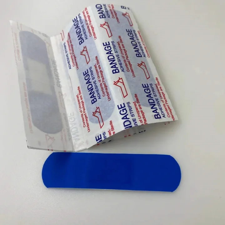 100pcs 72x19mm Blue Strip Waterproof Band Aid Metal Detectable Plaster ...