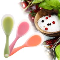 ✟ New Colorful Silicone Spoon Heat Resistant Non-stick Rice Spoons Kitchenware Tableware Learning Spoon Cooking Kitchen Tool