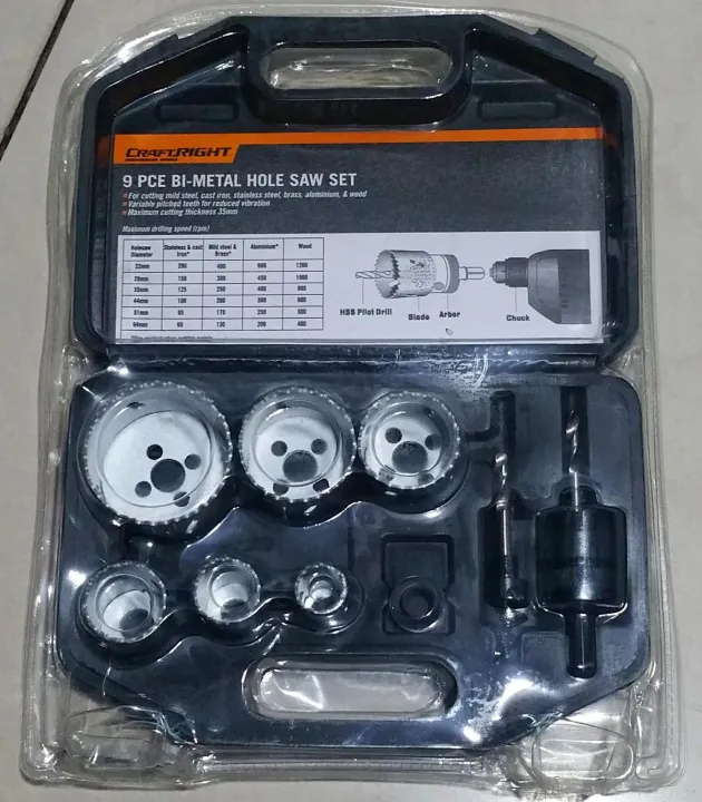 9 PC. BIMetal Hole Saw Set (CraftRight) Lazada PH