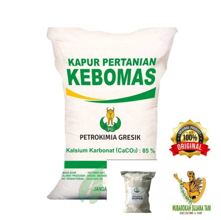 Pupuk Kapur Pertanian Dolomit Super Repack 1 Kg Kebomas Petrokimia