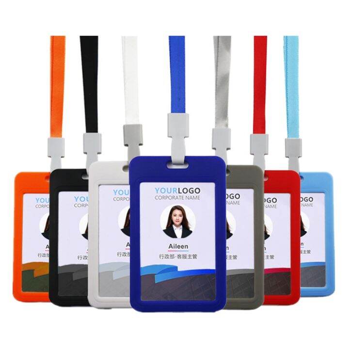 double-side-transparent-id-tag-pass-access-card-case-badge-holder-for-staff-workers-with-lanyard-work-card-permit-cover-sleeve