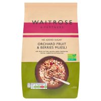 Waitrose orchard Fruit &amp; berries Muesli 1Kg. เวทโทรส ออชาร์ด มูสลี่ ผลไม้และเบอรี่อบแห้ง