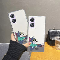 เคสมือถือ OppoA38 A38 OPPO ใหม่4G 2023การ์ตูนน่ารักสร้างสรรค์ทอมแค็ตเมาส์คนรักเคสนิ่มบางพิเศษฝาหลังเคสห่อหุ้มกันตก