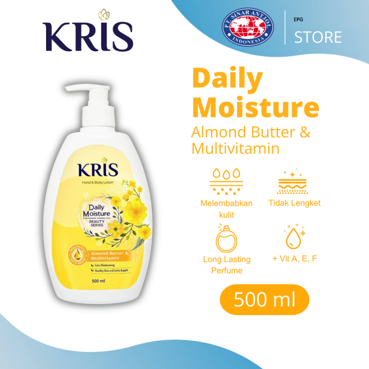 500 ml KRIS Daily Moisture KUNING Hand and Body Lotion Plus