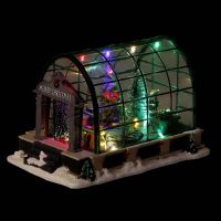 Animated Lighted Christmas Village Greenhouse Collectible House Ballroom Disply Xmas Home Accent Fireplace Decoration Musical