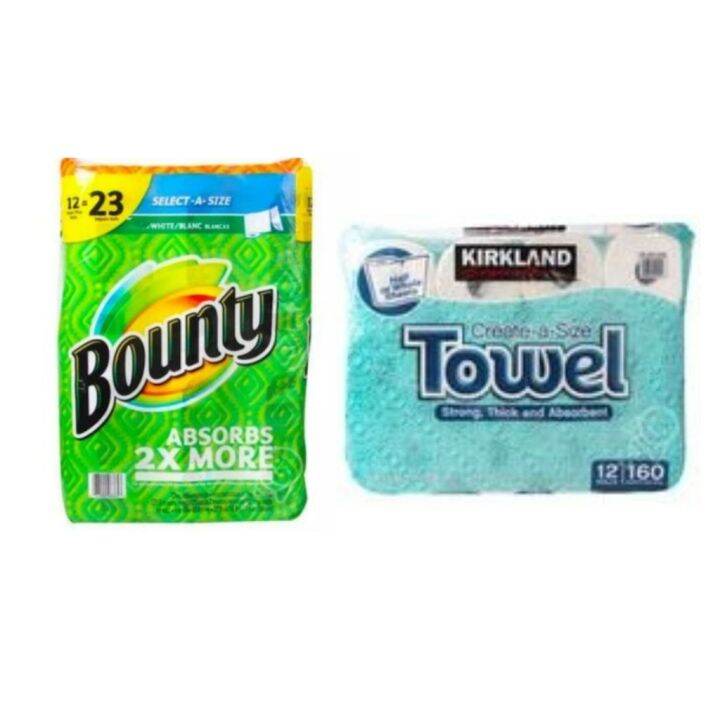 Kirkland Signature or BOUNTY White Toilet Paper Towel 2Ply 12 rolls 11