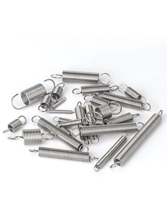 5pcs-lot-0-6mm-0-7mm-stainless-steel-tension-spring-with-o-hook-extension-spring-free-lengh-15-120mm-electrical-connectors