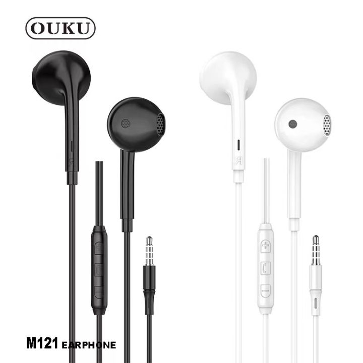 Ouku M-121 เสียงดี หูฟังเพลง+คุยโทรศัพท์ For Music&Call หูฟังรุ่นใหม่ล่าสุด  ยาว1.2เมตร มีไมค์คุยโทรศัพท์ ได้ ของแท้ | Lazada.Co.Th