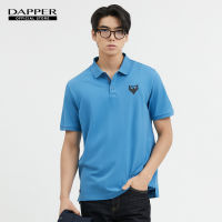 DAPPER เสื้อโปโล Eagle Logo Print สีฟ้า