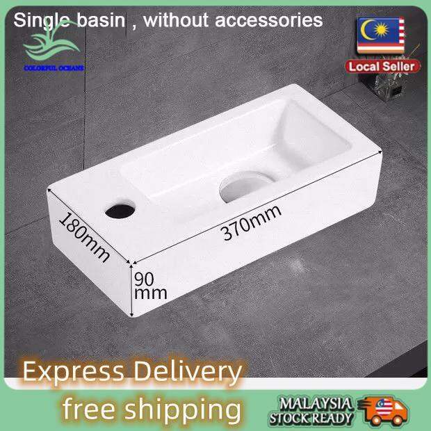 [Single basin]Wallhung Ceramic Wash Basin Small Size Mini Hanging