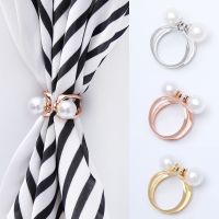 Women Silk Scarf Muslim Hijab Fashion Alloy Jewelry Accessories Clip Buckle