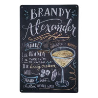 ป้ายสังกะสีวินเทจ วิธีทำ Brandy Alexander, ขนาด 20x30 ซม