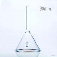 1Pc 90mm Lab Triangle Glass funnel Thicked Borosilicate Glass Funnel Laboratory Chemistry Educational Stationery