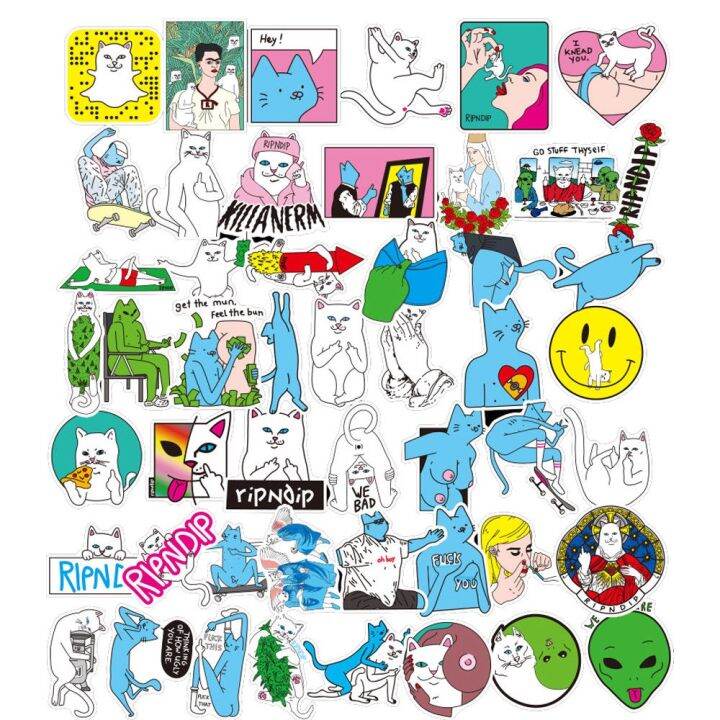 50 RIPNDIP Stickers Vinyl Skateboard Luggage Laptop Decals Dope Sticker ...