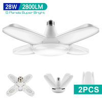 【ซื้อ 1 แถม 1】COD E27 28W หลอดไฟ LED พับได้ ทรงใบพัด พับได้ 4 Fan Blade LED Bulb