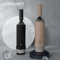 LORDWEY 12พันอัตโนมัติย้อนกลับร่ม Windproof ร่มซี่โครงแถบสะท้อนแสงผู้ชายร่มร่มบิ๊กสีดำหรูหราร่มผู้หญิง