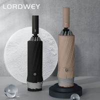 LORDWEY 12พันอัตโนมัติย้อนกลับร่ม Windproof ร่มซี่โครงแถบสะท้อนแสงผู้ชายร่มร่มบิ๊กสีดำหรูหราร่มผู้หญิง