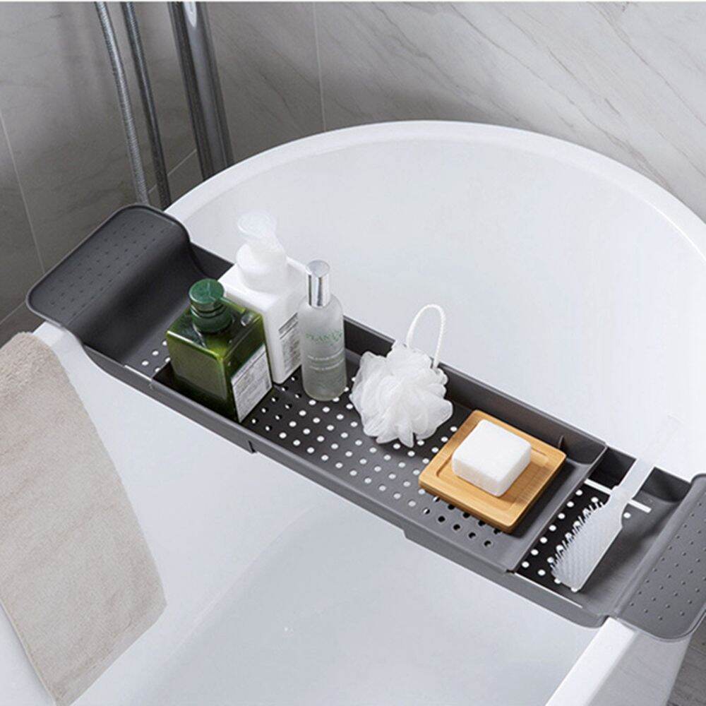 APPLD Tub Makeup Organization Kitchen Supplies Shower Accessories Basin Storage Box Bathtub Shelf Bathtub Trays Bathroom Organizer Storage Rack