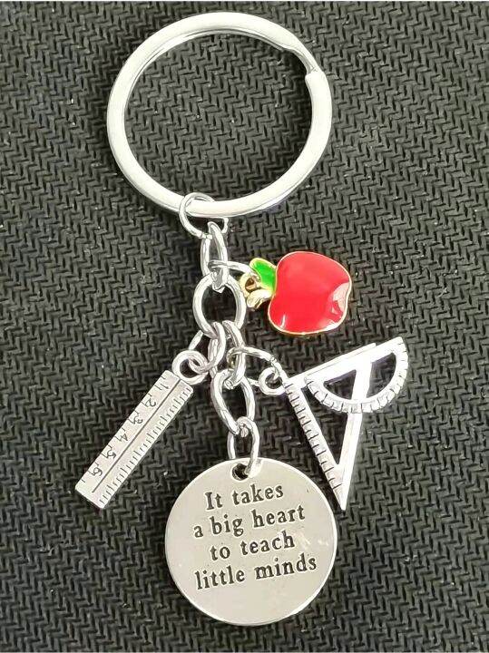 new-fashion-keychain-ruler-compass-pen-case-book-it-takes-a-big-heart-to-teachers-keychain-with-red-apple-key-chains