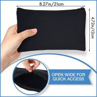 Bulk Pencil Pouches Kit 80 Pack with Zipper,Black Blank DIY Craft Canvas Cosmetic Bag Pouch 80 Pack with Zipper, Black