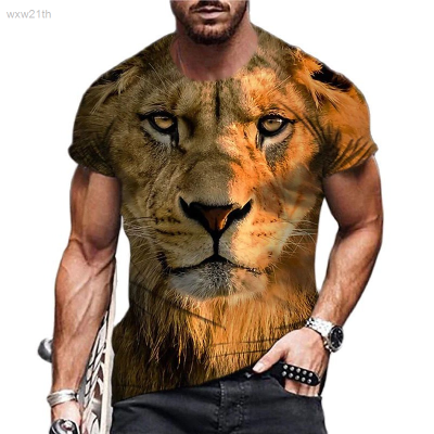 2023 Short Sleeved Round Neck T-shirt with 3d Lion Pattern, Loose Size, Fashionable for Both Men And Women. Unisex