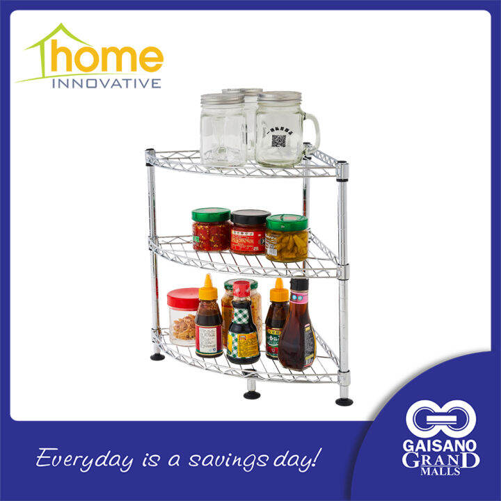 HOME INNOVATIVE Rack, 3-Tiers Triangular Wire Rack 994 Gaisano Grand ...
