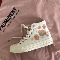 COD DSFGREYTRUYTU Soft Girl High-Top Canvas Shoes Female Heart Little White Graffiti Hand-Painted Cut