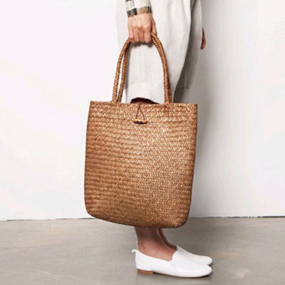 Knitted Straw Bag For Women Tote Summer Bohemia Womens Handbags Solid Shoulder Beach Bag Shopping