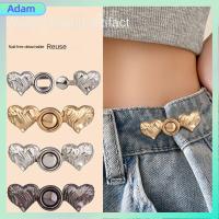 ADAM 2PCS ปรับได้ปรับได้ กางเกงรัดเอว สังกะสีอัลลอยด์ ไม่จำเป็นต้องตัดเย็บ อุปกรณ์เสริมเสื้อผ้า ปุ่มคลิปหนีบ ปุ่มพิน สำหรับผู้หญิง