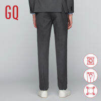 GQ Essential Pants กางเกงทำงานผ้าเย็นเนื้อละเอียด ทรงปกติ รุ่น Cool Wool Blend สีเทา