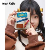 Movi Katie กระเป๋าสตางค์ผู้หญิงแบบซิปสั้นหลายกระเป๋าเงินใส่บัตรกระเป๋าเก็บบัตร