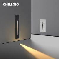 CHILLGIO Indoor Sensor Stair Light Step Recessed In Aluminum PIR Motion Lighting Home Decoration 3W Corner Night Ladder LED Lamp Night Lights