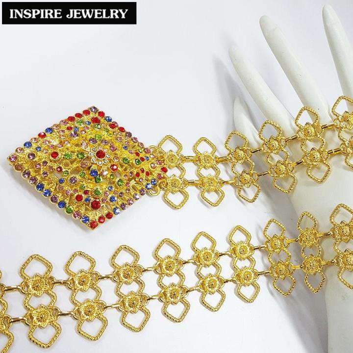 inspire-jewelry-เข็มขัดแบบโบราณ-สีทอง-สวยหรู-สำหรับชุดไทย